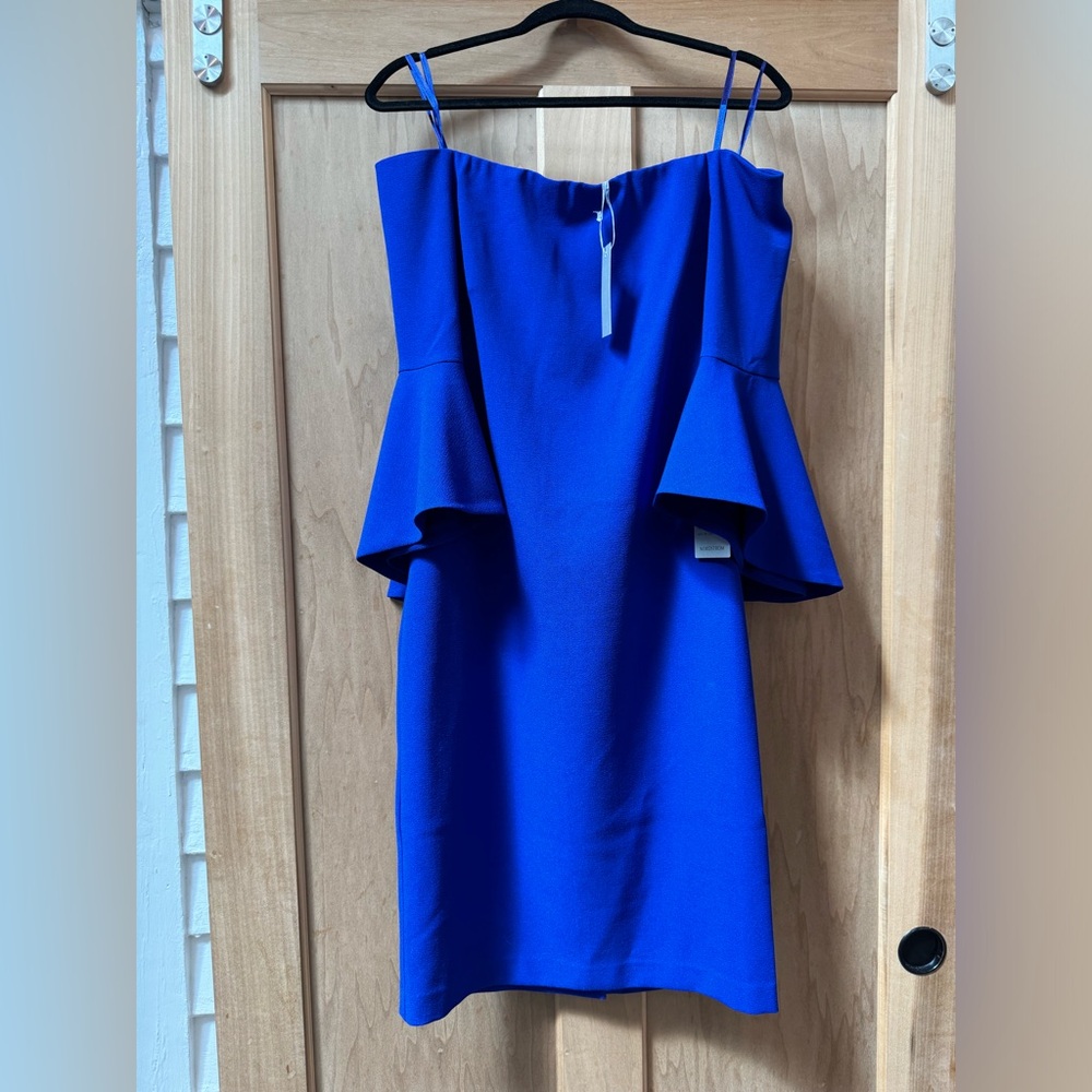Chelsea 28 (Nordstrom) off the shoulder blue cocktail length dress